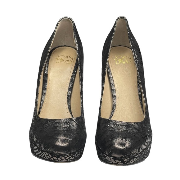 Joan & David ☀︎︎ Metallic Animal Print Platform Pumps Heels ☀︎︎ Black ☀︎︎ 8.5M - Picture 9 of 16